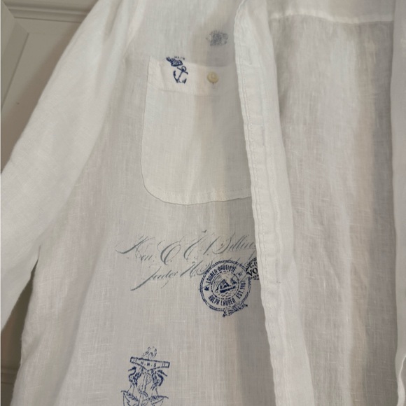 Ralph Lauren White Linen Shirt - Picture 2 of 5